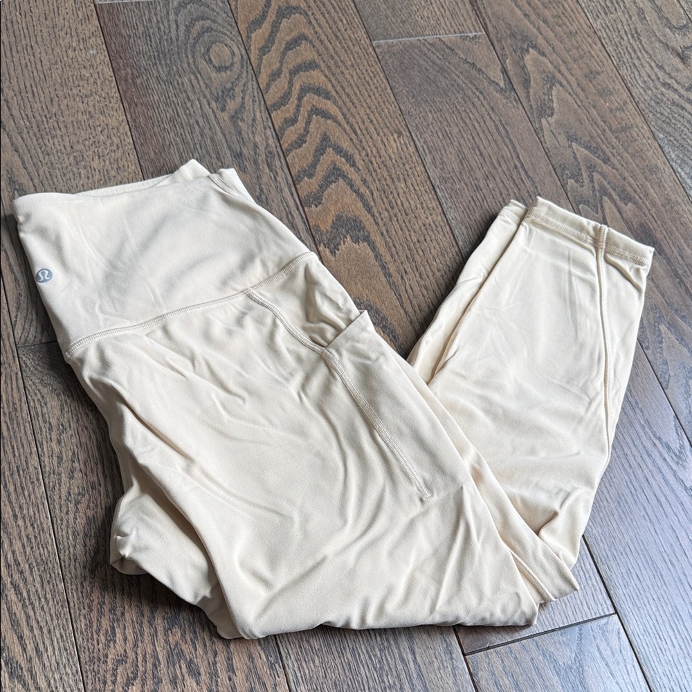 Lululemon Align high-rise leggings 25” cream bone maternity friendly size 12 - Picture 2 of 12